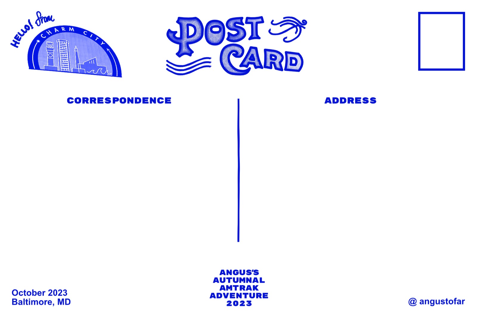 Baltimore postcard back