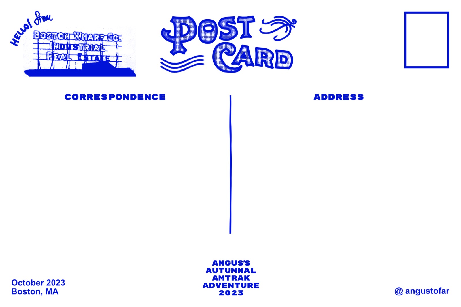 Boston postcard back