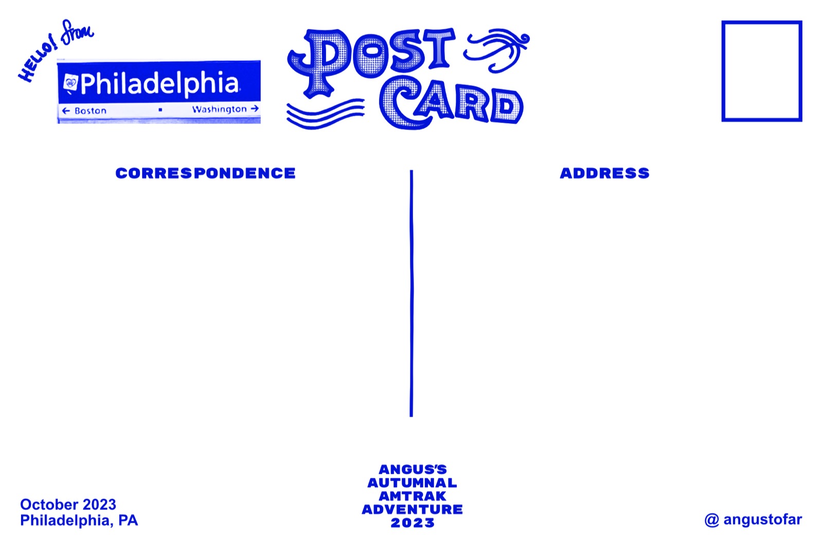 Philadelphia postcard back
