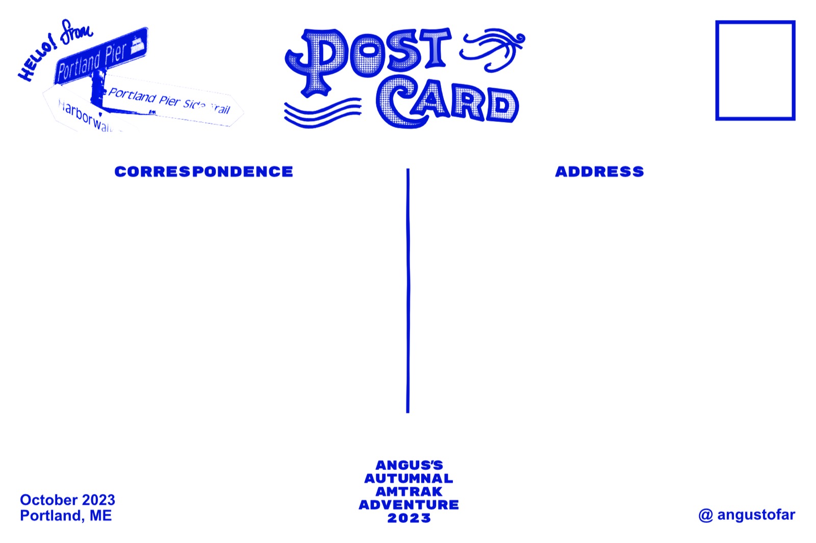 Portland, ME postcard back