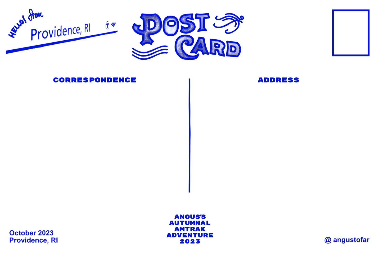 Providence postcard back