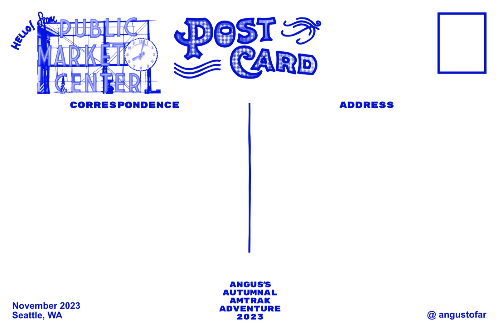 Seattle postcard back